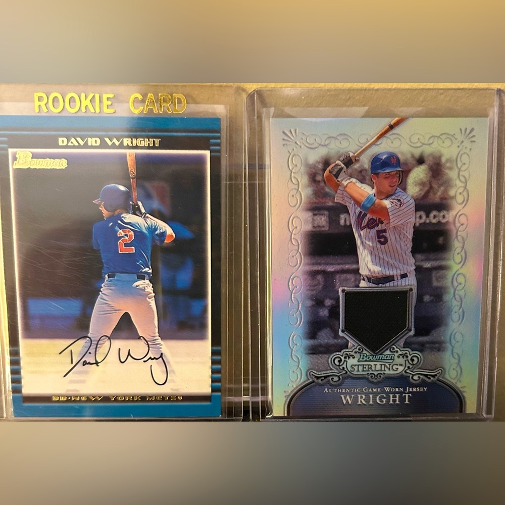 David Wright Bowman Baseball Rookie Card and Jersey Card Bundle
